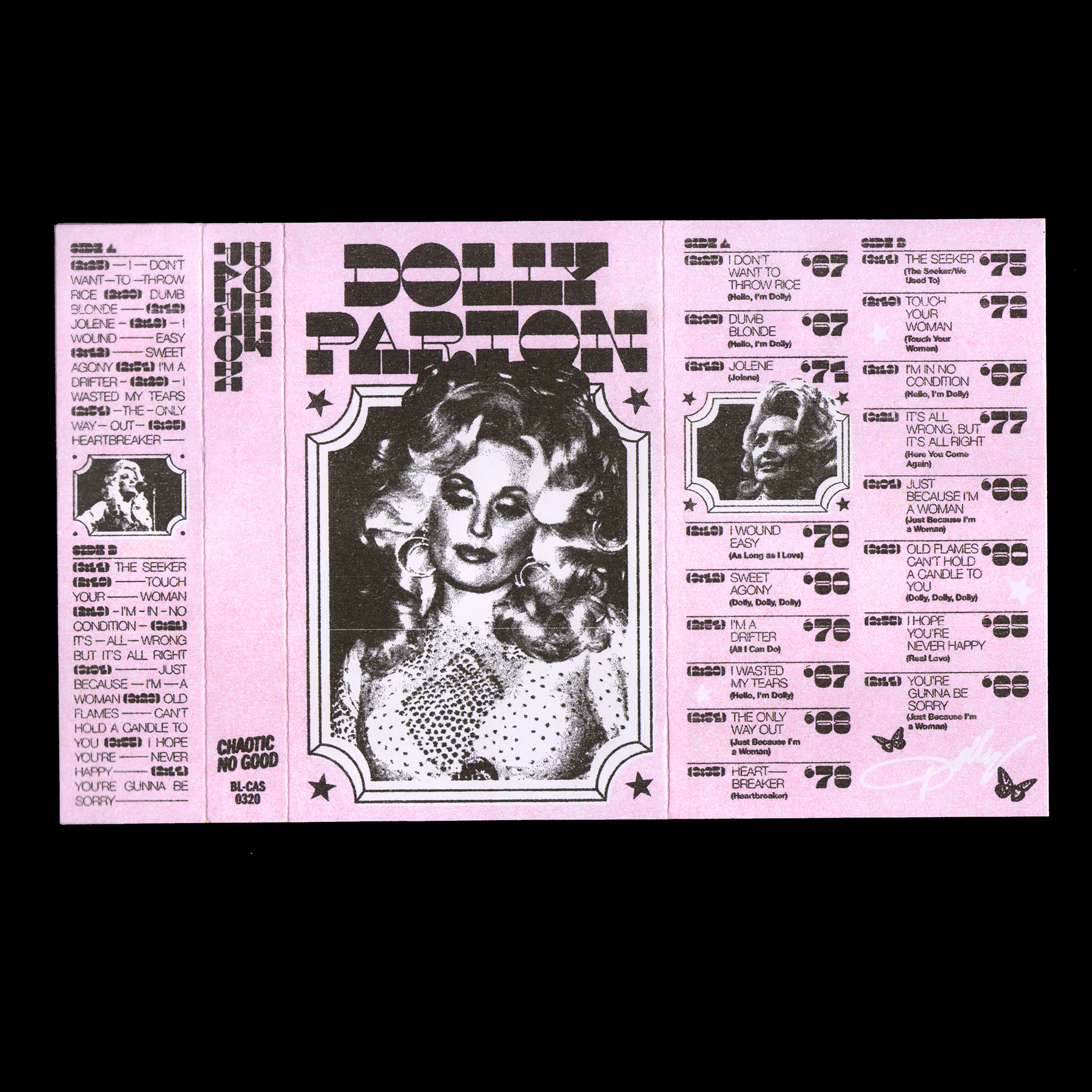 Dolly Parton bootleg cassette - Fonts In Use