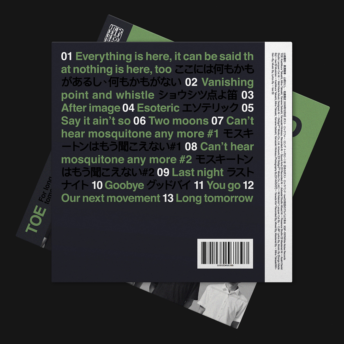 TOE – For Long Tomorrow - Fonts In Use