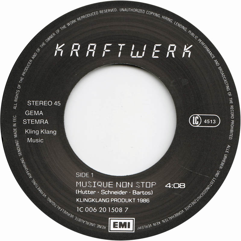 Kraftwerk Musique Non Stop 12\"EEC盤 Kraftwerk – Musique Non Stop – Vinyl (12