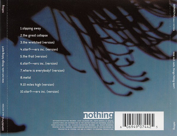 Nine Inch Nails ‎– Things Falling Apart album art - Fonts In Use