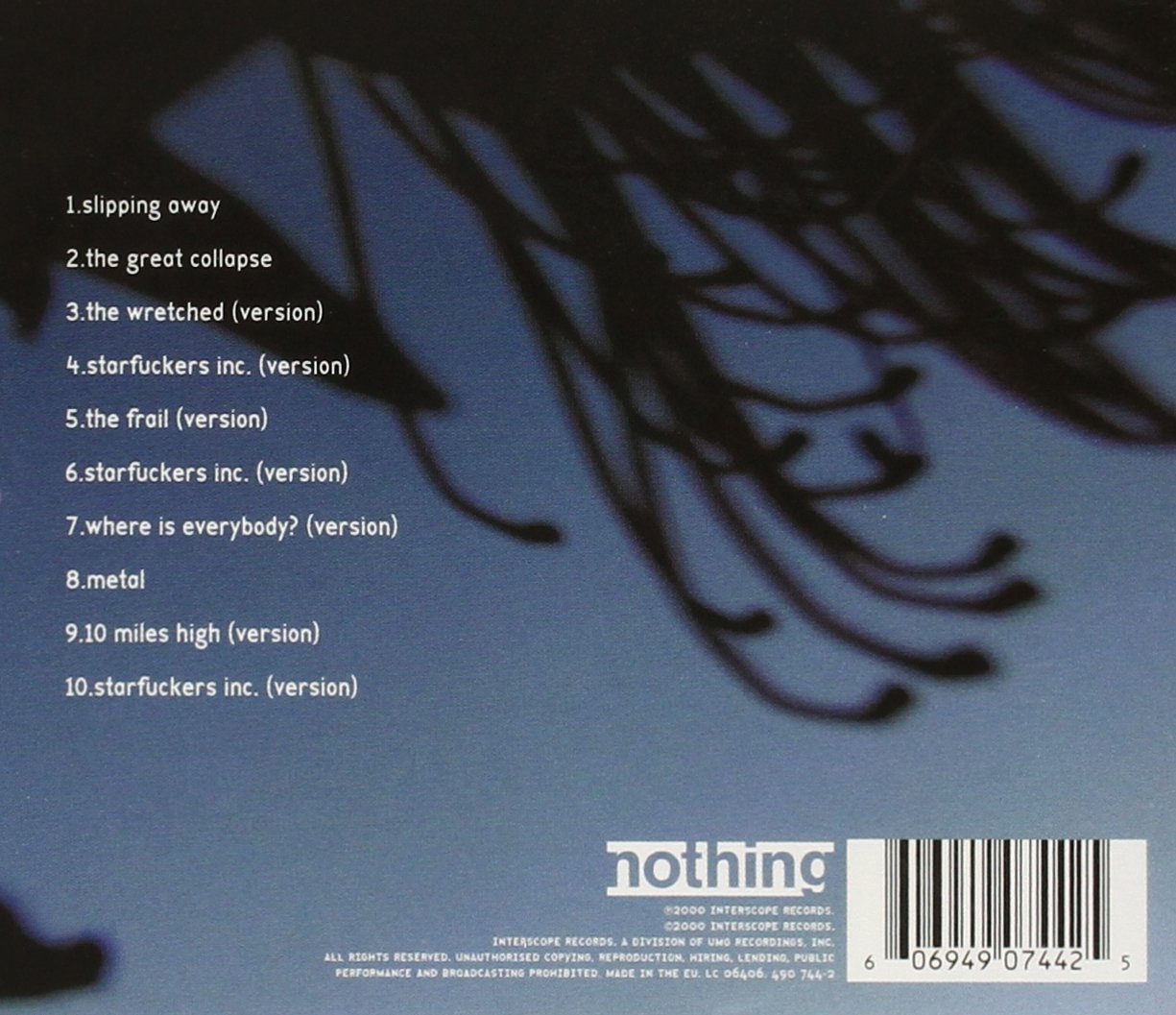 Nine Inch Nails ‎– Things Falling Apart album art - Fonts In Use