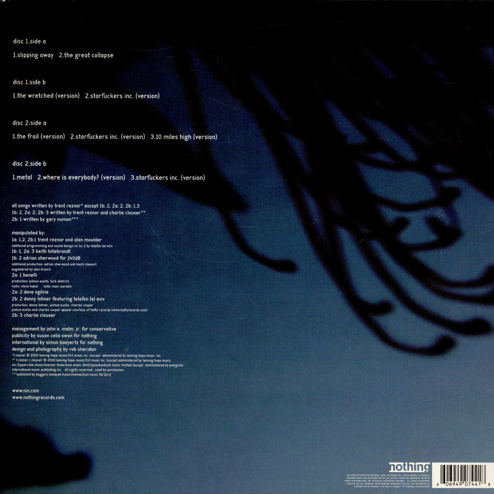 Nine Inch Nails ‎– Things Falling Apart album art - Fonts In Use