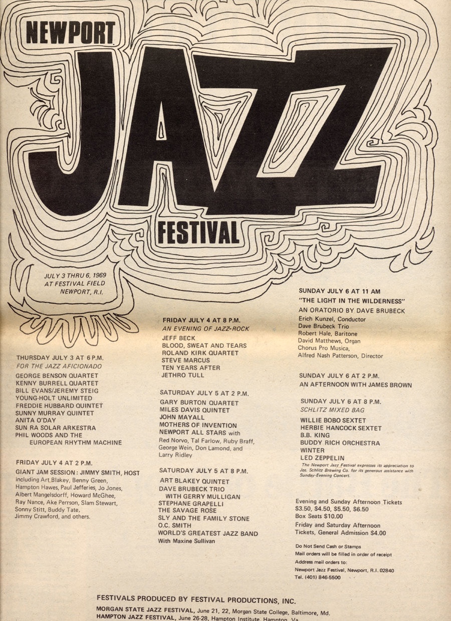 1969 Newport Jazz Festival Poster - Fonts In Use