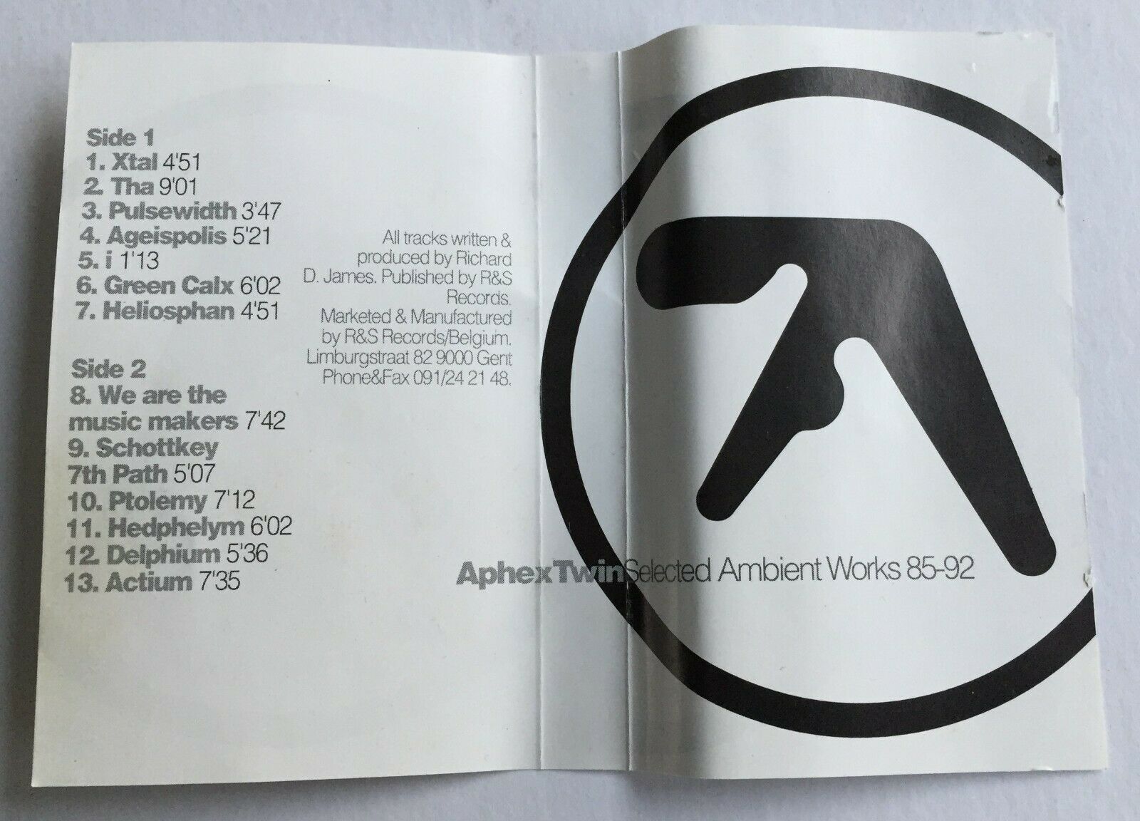 Aphex Twin – Selected Ambient Works 85–92 album art - Fonts