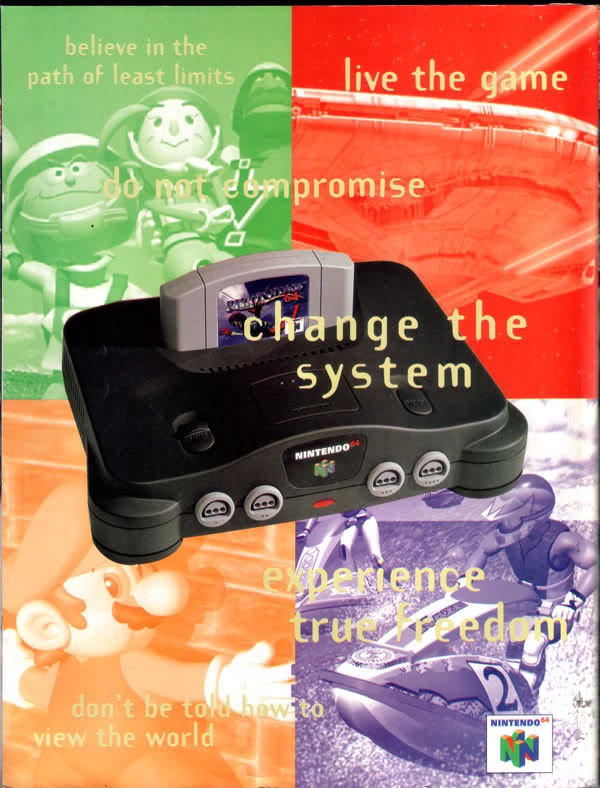 Nintendo 64 gaming console ad (1996) - Fonts In Use