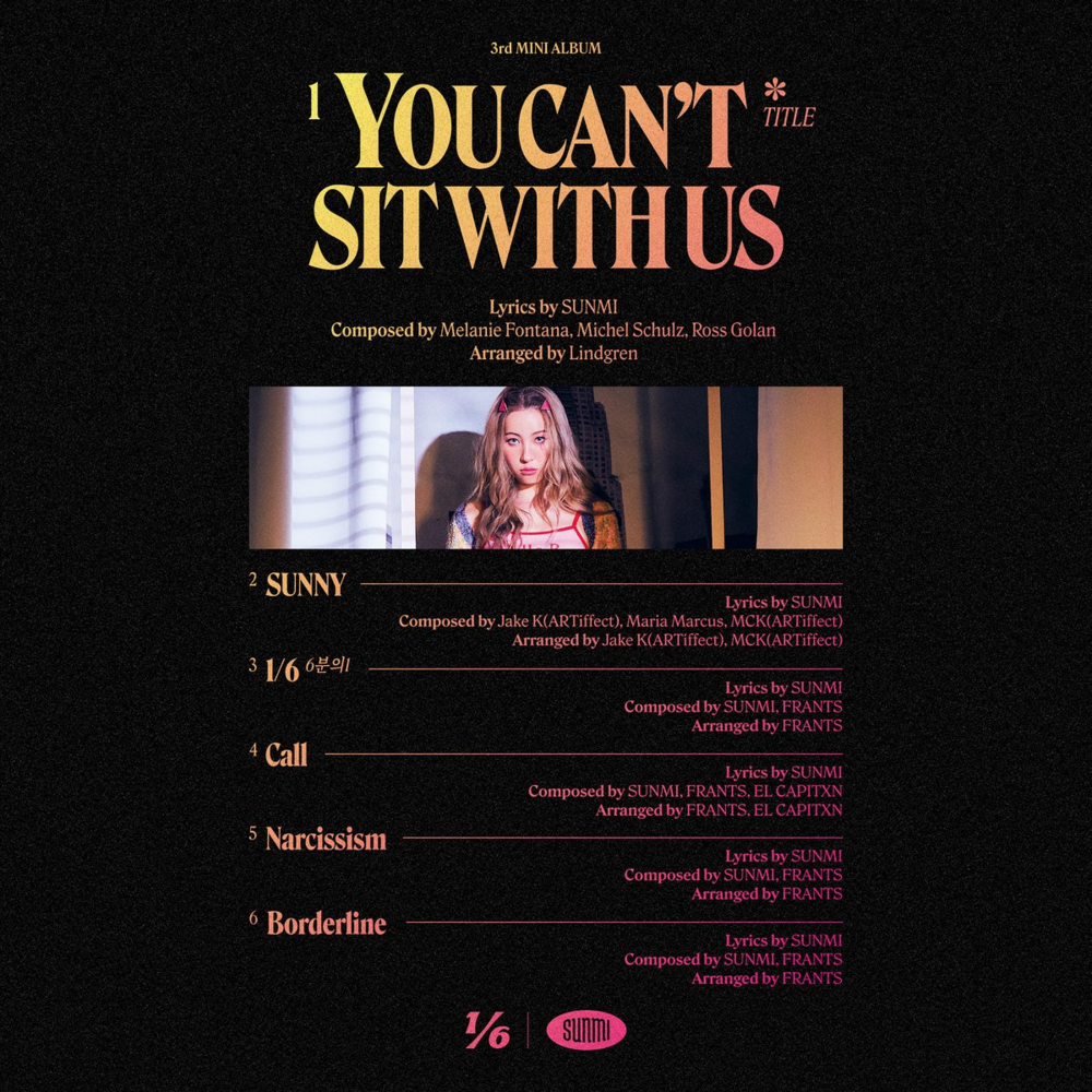 Sunmi – “You can't sit with us” single - Fonts In Use