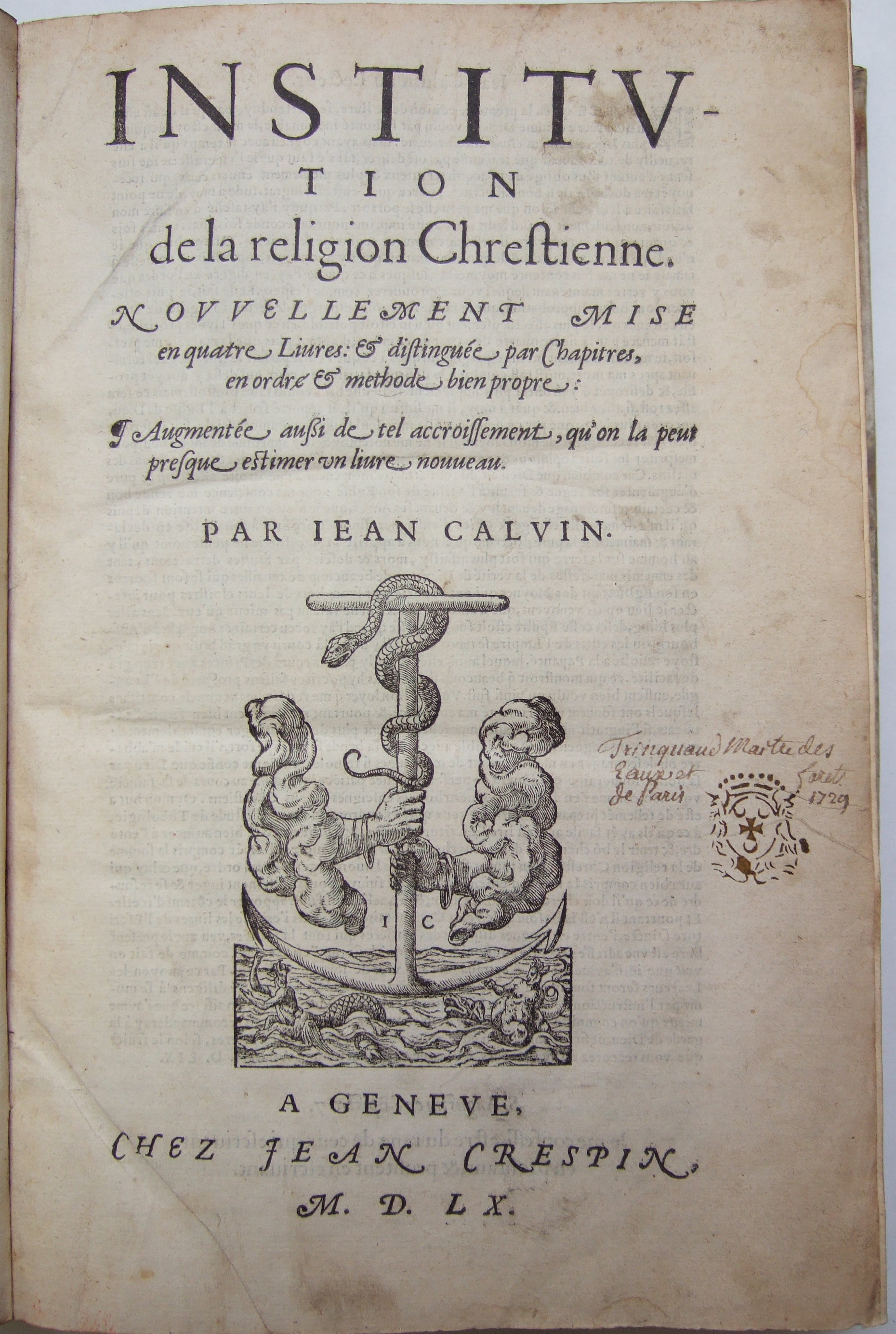 Calvin's Institutes of the Christian Religion, Jean Crespin