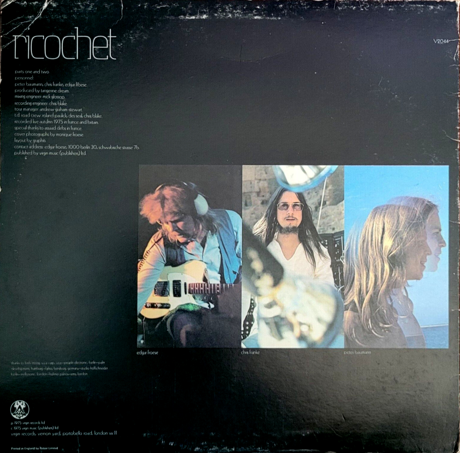 TANGERINE Soundtrack Movie LEGEND 1986 Vtg promo レコード Dream Tangerine DREAM RECORD Vinyl 洋楽
