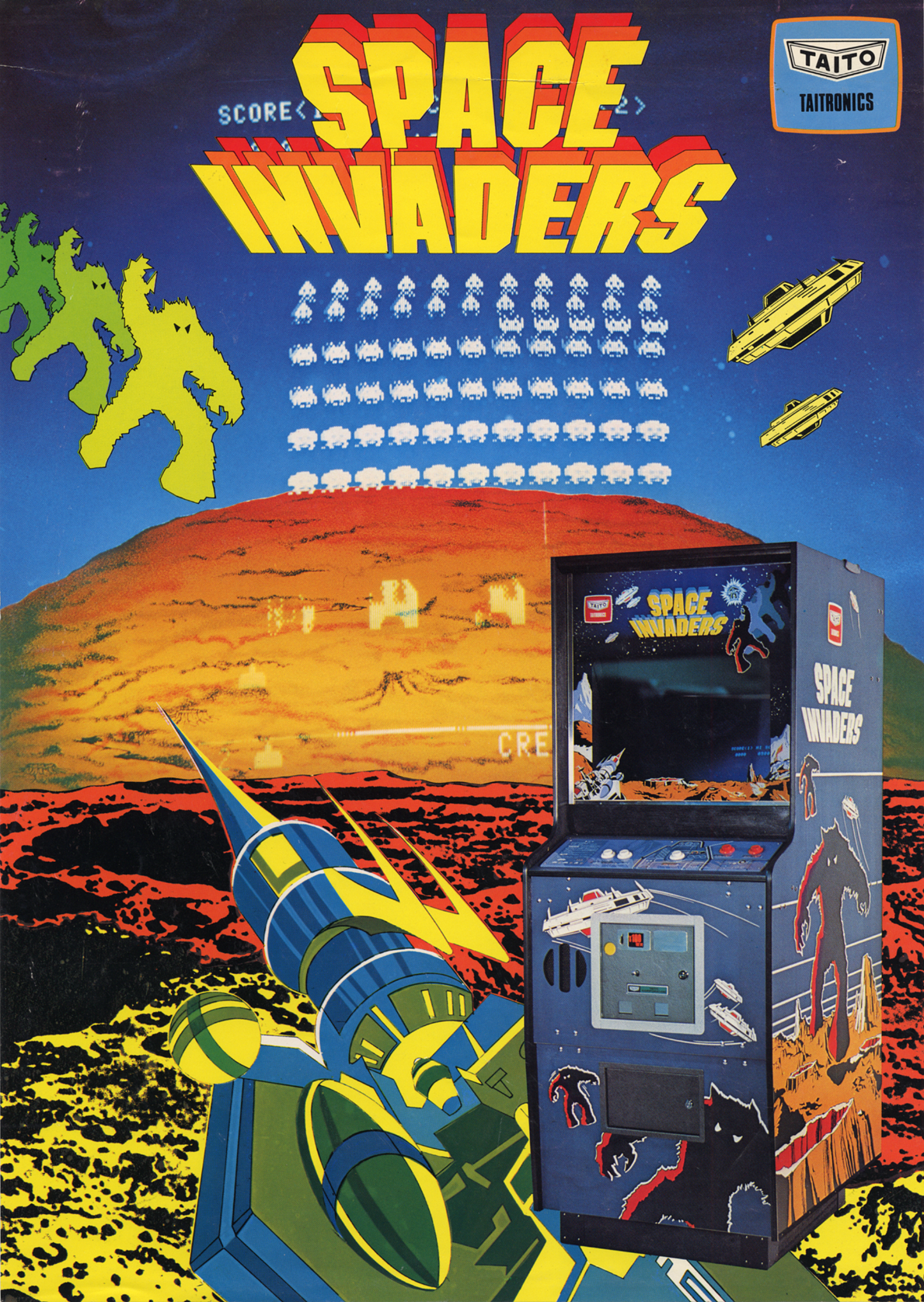 Space Invaders promotional flyers and cabinet art - Fonts In Use