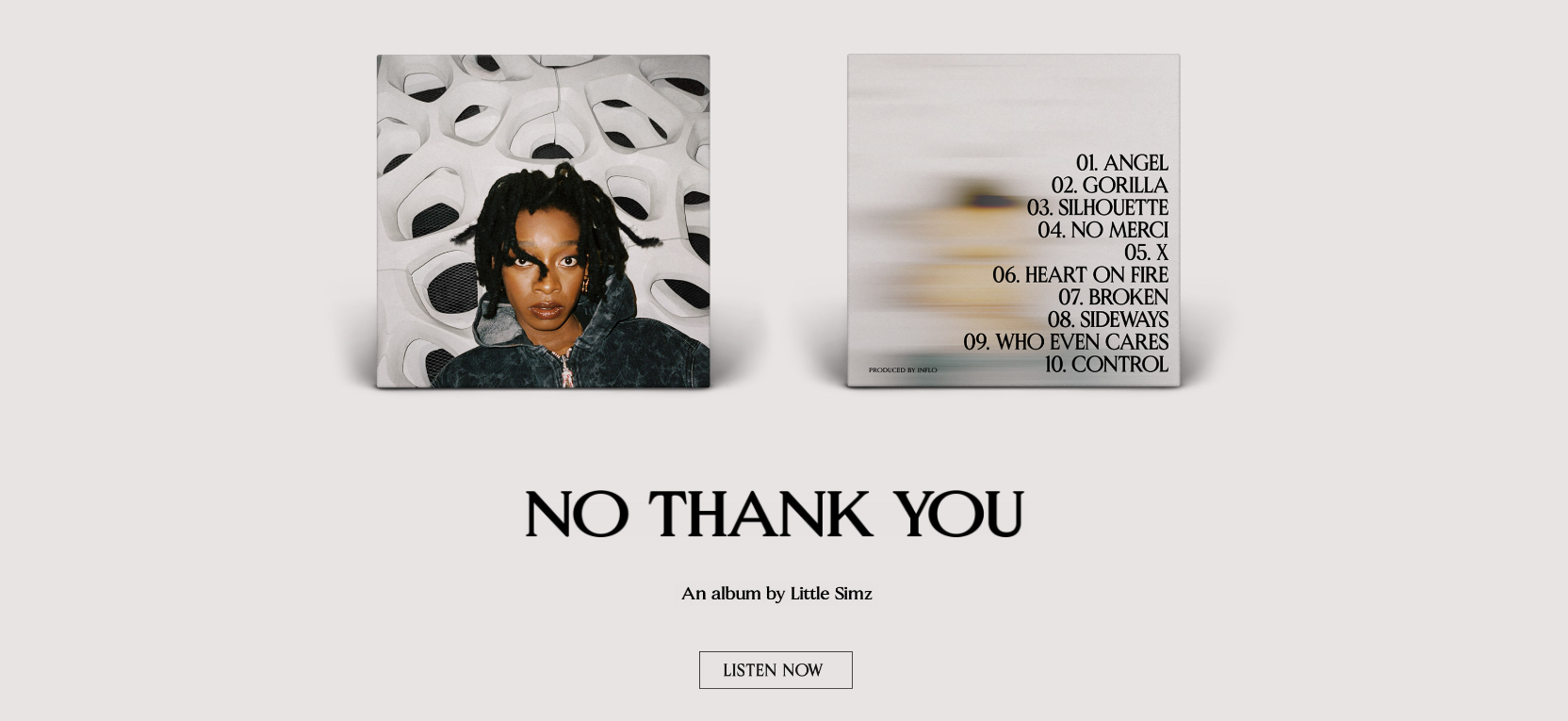 Little Simz – No Thank You album art - Fonts In Use