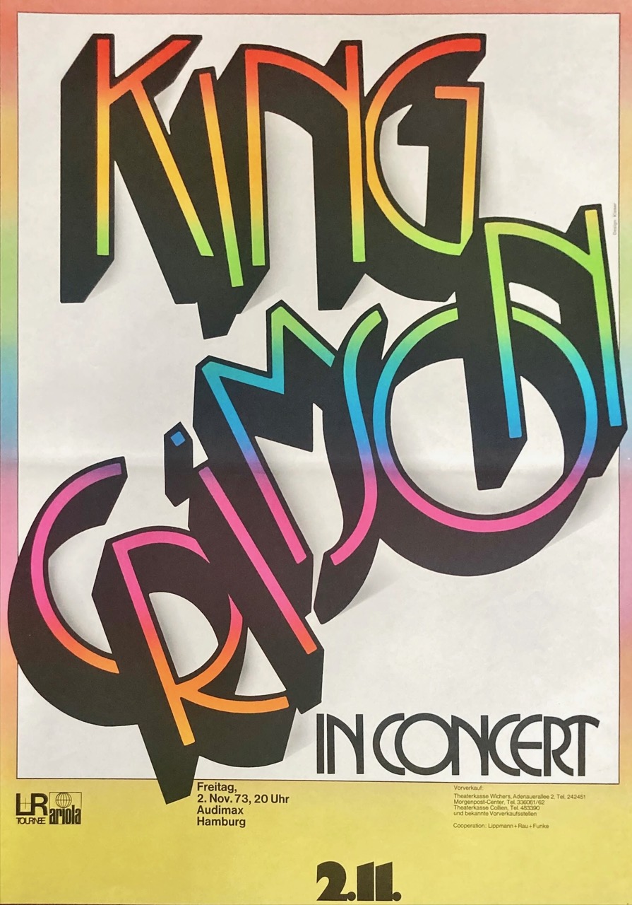 King Crimson at Audimax Hamburg concert poster - Fonts In Use