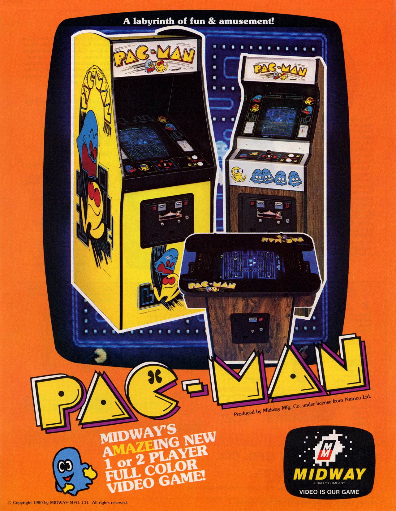 Pac-Man arcade game US flyer - Fonts In Use
