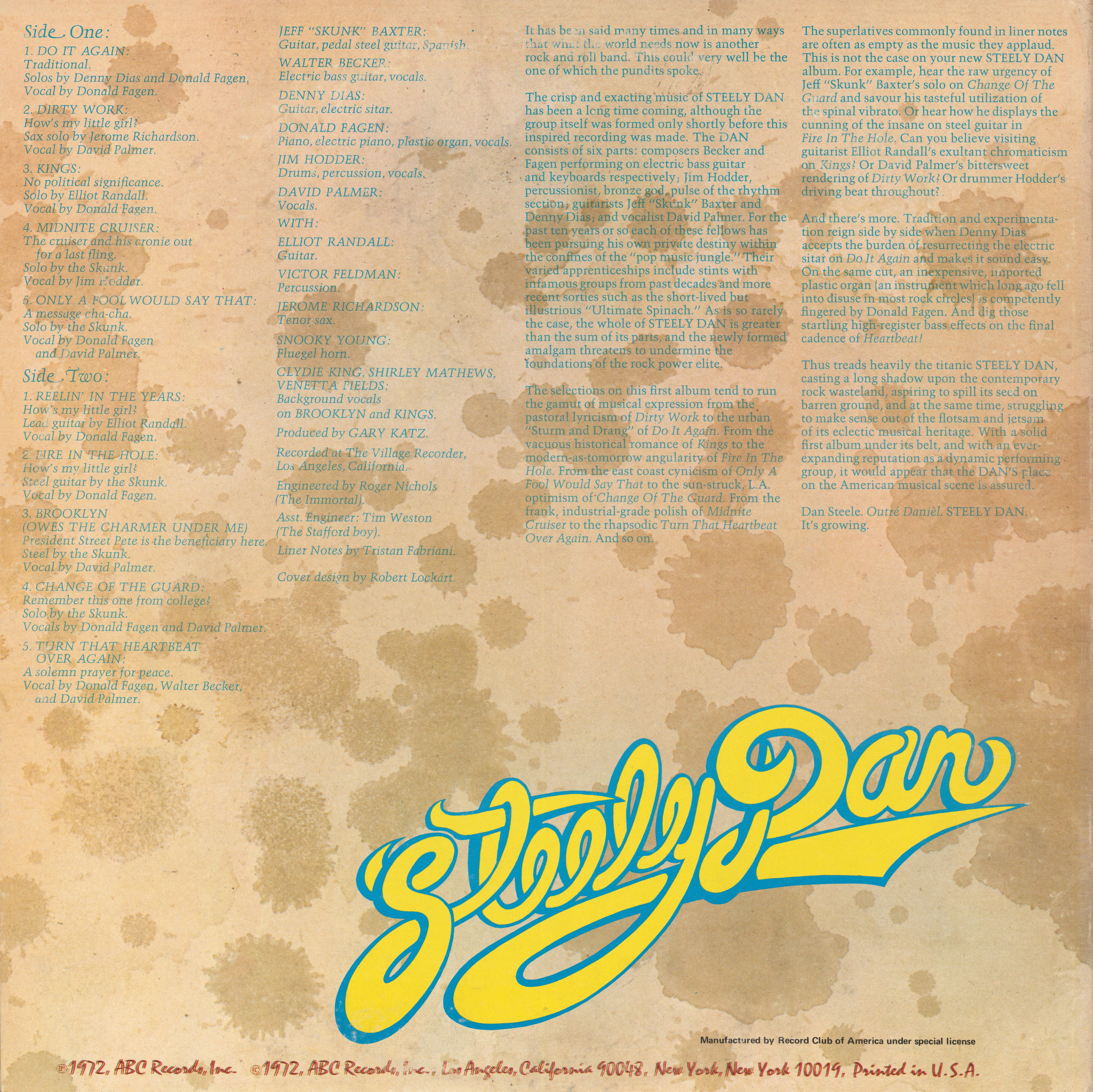 Steely Dan – Can't Buy A Thrill album art - Fonts In Use