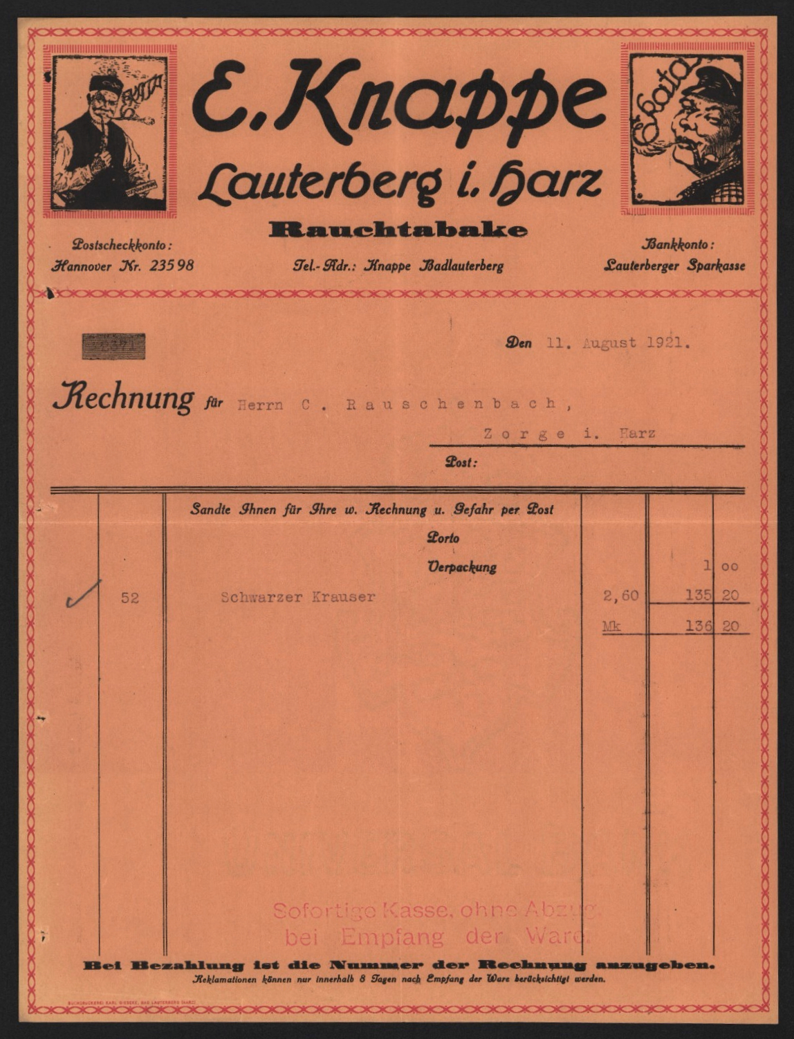 Roman Font Examples E. Knappe invoices, 1921 and 1922 - Fonts In Use